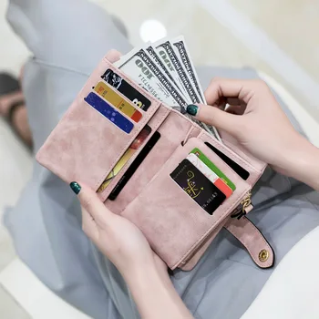 Kadın Cüzdan Kısa bozuk para cüzdanı Cüzdan kart tutucu Çanta Bayanlar Küçük Cüzdan Kadın PU Mini Debriyaj Kız Para Çantası