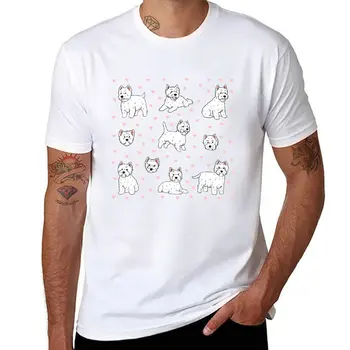 Yeni West highland beyaz terrier çizim paketi T-Shirt T-shirt bir erkek erkek t shirt Bluz erkek komik t shirt