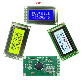 1 ADET 5V LCM0802A 0802A Yeni Mini 0802 8X2 8 * 2 STN Karakter Sarı LCD Modülü HD44780 Veya SPLC780 Denetleyici LED Aydınlatmalı 16P