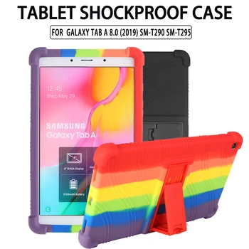 4 Kalınlaşmak Cornors Darbeye Dayanıklı silikon kapaklı kılıf Kickstand ile Samsung Galaxy Tab İçin Bir 8.0 2019 8 
