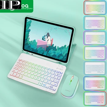 Ipad Hava 5 için 4 için RGB Klavye ile iPad Pro 11 Kılıf funda iPad 9th 10th Nesil Kılıf 10.9 10.2 8th Sihirli Klavye