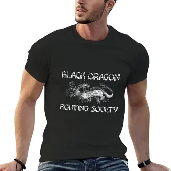 Yeni Siyah Ejderha T-ShirtCount Dante Siyah Ejderha Mücadele Toplum, yıpranmış kurulu sıkıntı T-Shirt tees erkek giyim