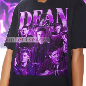 DEAN WİNCHESTER Vintage Dean Winchester Saygı Fan Tees Dean Winchester Saygı Dean Winchester Grafik Retro Dean Winchester