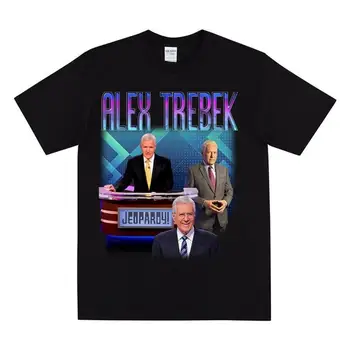 ALEX TREBEK Saygı T-shirt Jeopardy Oyun Gösterisi Ana Alex Trebek Haraç Tee Vintage Asosyal Tshirt Geeks Grafik Gömlek Ale