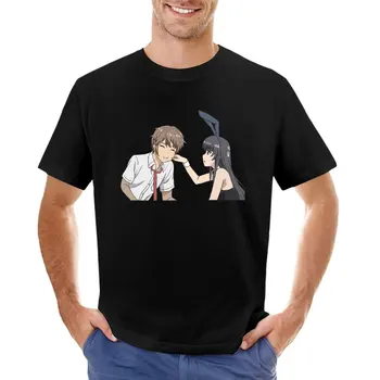 Rascal Değil Rüya Tavşan Kız Senpai-Mai ve Sakuta T-Shirt yeni baskı t shirt tişörtleri erkekler için