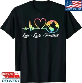Canlı Aşk Korumak Degrade Dünya Günü 2022 T-Shirt Kalp Atışı Gömlek Erkekler Kadınlar için