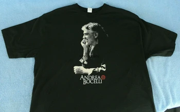 Andrea Bocelli Tenor 2009 ABD Turu kısa kollu tişört Siyah XL %100 Pamuk