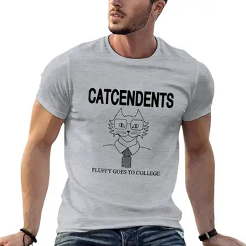 Catcendents-Kabarık Gider Kolej T-Shirt kazak büyük boy t shirt tees çabuk kuruyan t-shirt t shirt erkek