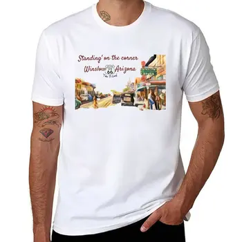Yeni ayakta köşe winslow arizona vintage kısa kollu t-shirt tee anime tişört erkek t shirt grafik