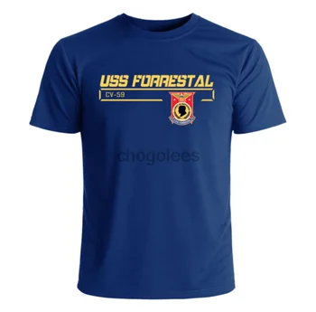USS Forrestal CV - 59 Crest Tişört Resmi Lisanslı