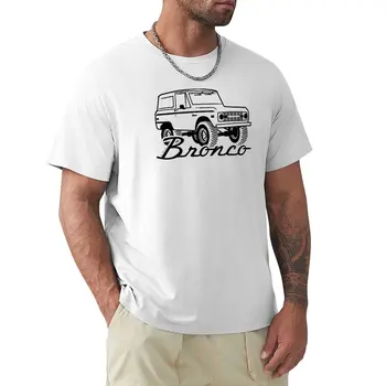 1966-1977 Ford Bronco, w/logo siyah baskı T-Shirt hippi giysileri özel t shirt erkek giyim