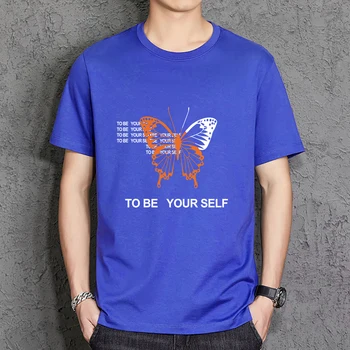 Kendiniz Olmak Baskı Erkekler T Shirt Harajuku Yumuşak Klasik Tee Gömlek pamuklu yuvarlak boyun Tişörtleri Moda Rahat Erkek T-Shirt