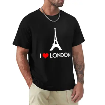Seviyorum Londra komik şaka Eyfel Kulesi T-Shirt sarışın t shirt Anime t-shirt egzersiz gömlek erkekler için