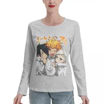En Söz Verdi Neverland, sevimli Ray Emma ve Norman Uzun Kollu T-Shirt Bluz sevimli giysiler giysileri kadın