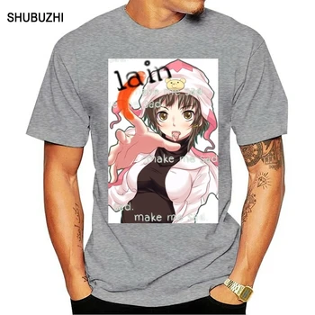 Anime Seri Deneyler Lain T Shirt Lain Iwakura T-shirt Bilgisayar Kablolu Bilim kurgu Karikatür Kısa Kollu Vintage Tshirt
