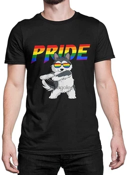 Diş ipi Husky Lezbiyen Biseksüel Eşcinsel LGB.T Gurur T Gömlek Hediye Tee Grafik için Womens Adam