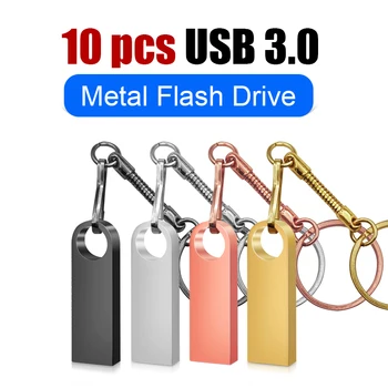 10 ADET Usb 3.0 Flash Sürücü usb anahtarlık u disk yüksek hızlı Kalem Sürücü 16GB 64GB Cle usb 64GB 128GB USB sopa ücretsiz logo Hediyeler