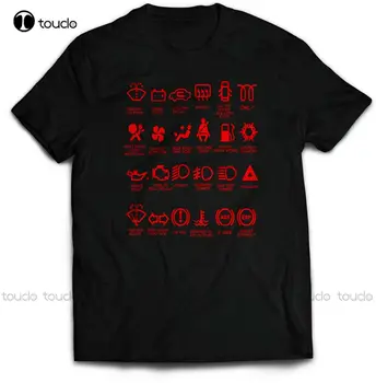 Komik Araba Çizgi Simgeleri T-Shirt. Araba Uyarı Garaj Mekanik Hediye Baba Babalar Günü Yaratıcı Yenilik Yaz Pamuk Sipariş T Shirt