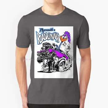 Tek Çubuklar Plymouth Roadrunner-Erik Çılgın T Shirt %100 % Pamuk Tee Plymouth Mopar Hemı Retrostickersnz