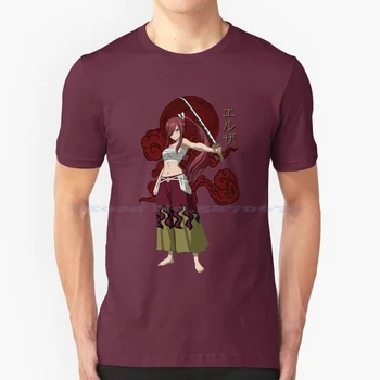 Erza Scarlet Samurai-Peri Kuyruk T Shirt %100 % Pamuk Tee Peri Kuyruk Logo Peri Kuyruk Guild Peri Kuyruk Natsu Peri Kuyruk Sıfır Peri