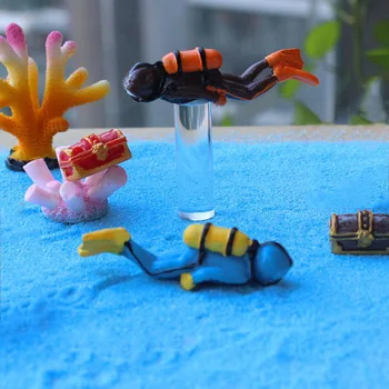 Reçine balık Tankı Dekor Süs Okyanuslar Dekorasyon Deniz Explorer Aksiyon Figürleri Dalgıçlar Heykelcik 3D Model Mikro Manzara