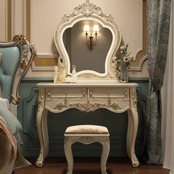 Avrupa Tarzı tuvalet masası Yatak Odası makyaj masası Çok Fonksiyonlu Prenses tuvalet masası depolama dolabı Küçük Daire