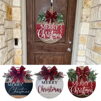 Merry Christmas Asma İşareti Ahşap Noel Ön Kapı İşareti Şenlikli Kapı İşaretleri Ev İçin Dayanıklı Noel Kapı İşareti Noel