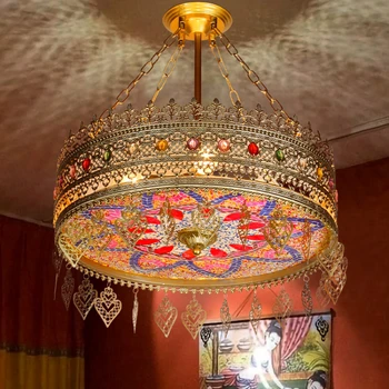 Türk renkli yemek odası yatak odası avize Sincan etnik tarzı özel oda aydınlatma