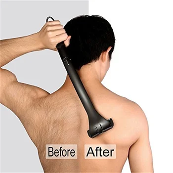 Erkekler Geri Tıraş Makinesi Kaldırma Jilet Saç Tıraş Makinesi İki Kafa Bıçak Katlanabilir Düzeltici Vücut Bacak Uzun Saplı Banyo Fırçası