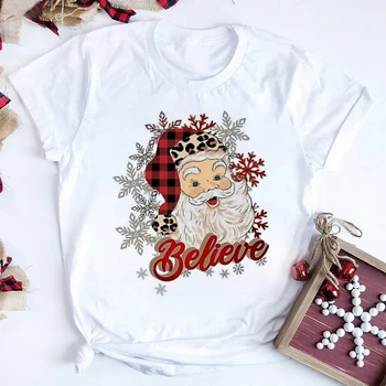 Kadın 3D Baskı Noel Serisi Desen T-shirt 2023 Yaz Kısa Kollu Rahat Moda Üst T-shirt Giyim