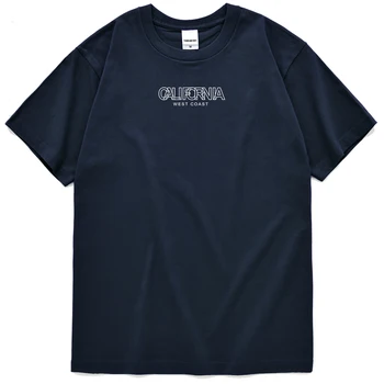 Kaliforniya Batı Kıyısı Baskı Erkek T Shirt Yaz O Boyun T Gömlek Streetwear Serin Kısa Kollu Hip Hop Rahat erkek tişört