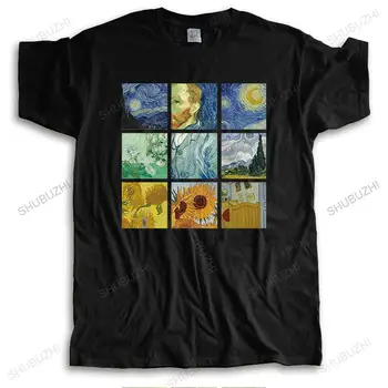 Moda marka t shirt erkek gevşek kısa kollu Brahma Van Gogh unisex büyük boy yaz t shirt Van Gogh t-shirt erkekler pamuklu bluz