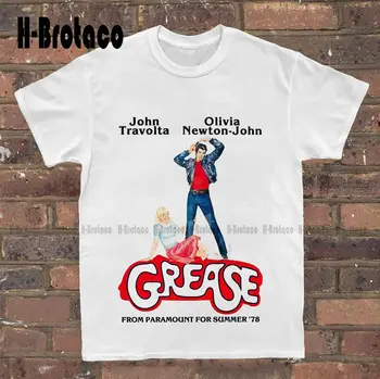 Gres T-Shirt Jonh Travolta Ve Olivia Newton-John Müzikal Film Tee Gömlek Erkek Elbise Gömlek Moda Gömlek Yaz Xs-5Xl Yeni