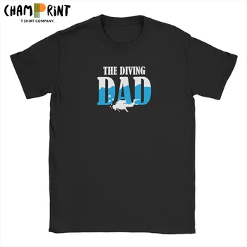 Erkekler Dalış Baba Tüplü Dalış Dalış T Shirt Hediye Baba Babalar Günü 100 % pamuklu üst giyim Kısa Kollu O Boyun Tees Büyük Boy T-Shirt