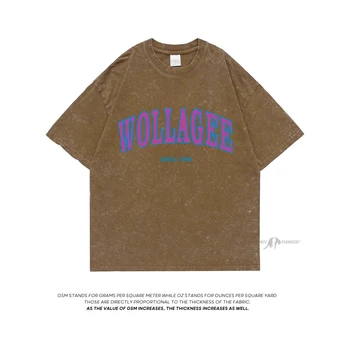 Extfine WOLLAGEE Batik Tees Vintage Sıkıntılı Gömlek erkek tişört Streetwear Boy Asit Yıkanmış T Shirt Üst y2k
