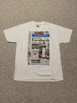 Vintage 1998 Dale Earnhardt gazete Manşetleri 500 gömlek L