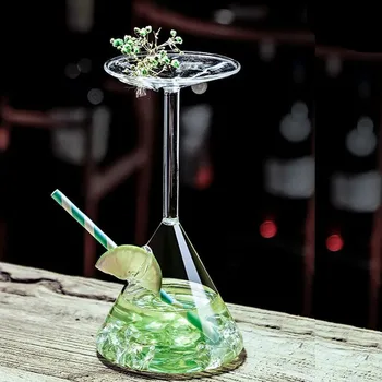 Yaratıcı Kokteyl Cam Bardak Baş Aşağı Martini bardakları şarap bardağı Suyu Restoran Mutfağı Sashimi Kuru Buz Kabı Eğlence Ba
