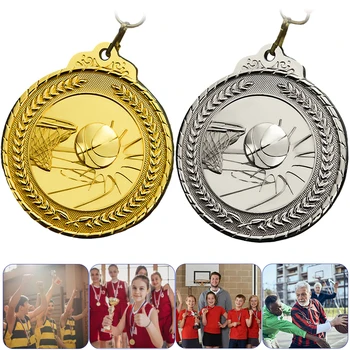 2 Adet Basketbol Madalyaları Çocuklar Yetişkinler için Altın Gümüş Kazanan Madalya Metal Madalya Spor Müsabakaları Kutlama Partisi İyilik