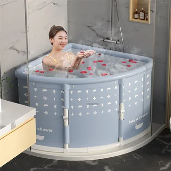 Üçgen Katlanabilir Küvetler Ev Banyo Kovası Taşınabilir Küvet Yetişkin Ter Buharlı Koltuk Yerden Tasarruf Fan şeklinde Banyo Varil
