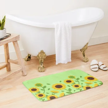 Sonflowers-Renkli sarı Ayçiçeği Çiçek Sanat Eseri Banyo Paspas Mutfak Mat