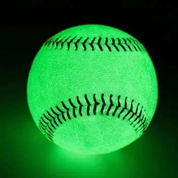 Özel Deri Light Up beyzbol gece uygulama 9 inç Glow koyu beyzbol beyaz Noctilucent ışık aydınlık beyzbol